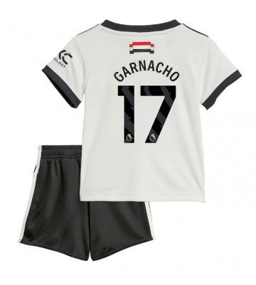 Manchester United Alejandro Garnacho #17 Tercera Equipación Niños 2024-25 Manga Corta (+ Pantalones cortos)